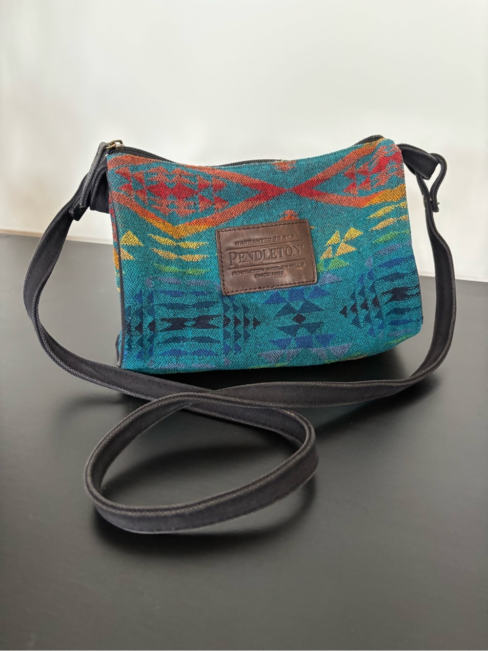 Vintage Pendleton Wool Western Diamond Desert Navajo Native American Travel Bag - Picture 8 of 16
